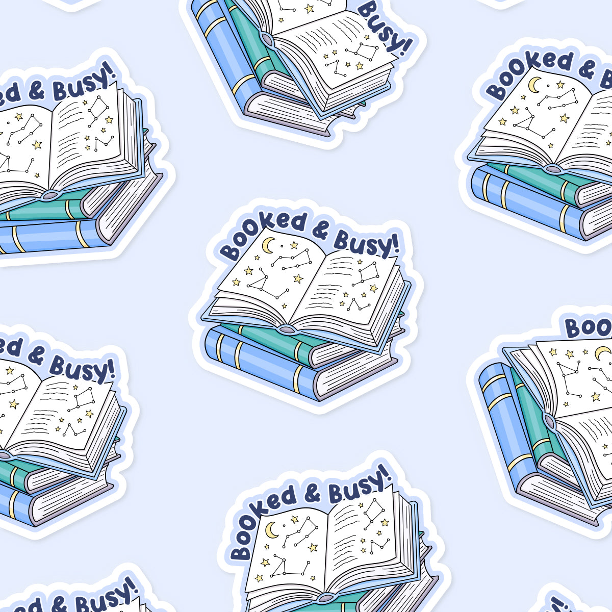 Booked And Busy Sticker