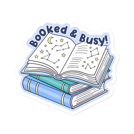 Booked And Busy Sticker