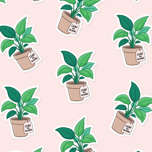 Leaf Me Alone Sticker 
