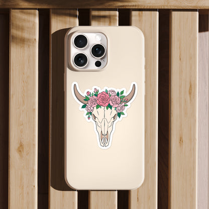 Pink Rose Longhorn Sticker